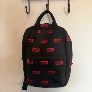 Marvel Black Backpack with Red Logo Pattern